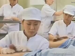 Japonská zdravotní sestra práce chlupatý penis, volný pohlaví video b9