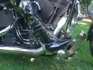 2 Girls Revving Motorcycle in Boots, Free xxx movie ee